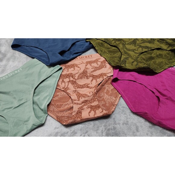 VICTORIA'S SECRET PINK Large Seamless Hiphugger Hipster Panties Lot of 5 NWT - Picture 3 of 4